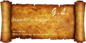 Gyurán Lajos névjegykártya